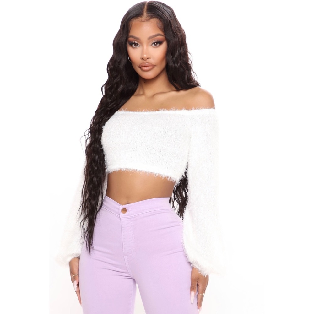 FASHION NOVA fuzz crop top
